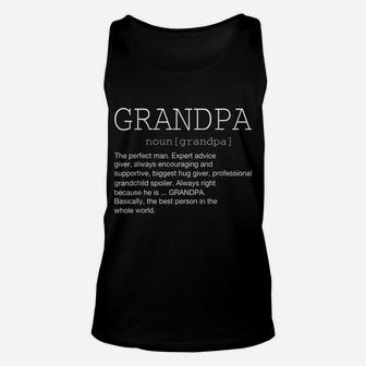 Grandpa Definition Noun Grandpa Grandparents Day Funny Mens Unisex Tank Top | Crazezy