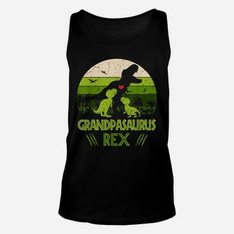 Grandpasaurus Rex 2 Kids Sunset Tshirt For Fathers Day Gift Unisex Tank Top | Crazezy