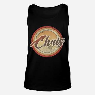 Graphic 365 Name Chris Vintage Funny Personalized Gift Unisex Tank Top | Crazezy