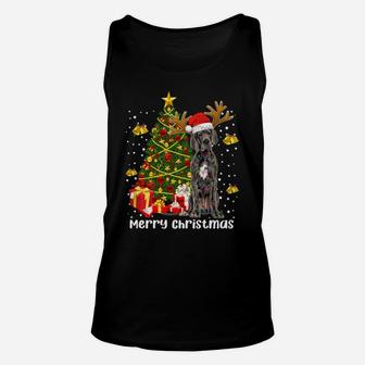 Great Dane Christmas Lights Tree Santa Xmas Pajamas Dog Dad Unisex Tank Top | Crazezy AU