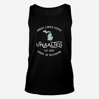 Great Lakes State Unsalted Est 1837 Made In Michigan Unisex Tank Top - Thegiftio UK