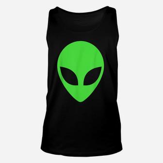 Green Alien Head 90'S Style Funny Alien Unisex Tank Top | Crazezy UK