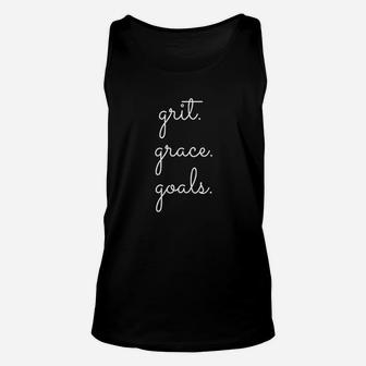 Grit Grace Goals Motivational Inspirational Unisex Tank Top | Crazezy AU