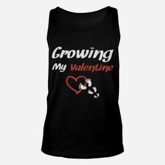 Growing My Valentine Baby Announcement Pregnancy Unisex Tank Top - Monsterry CA