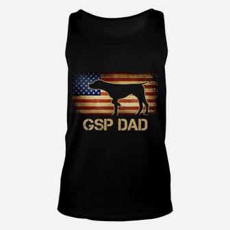 Gsp Dad Vintage American Flag Patriotic Dog Lover Sweatshirt Unisex Tank Top | Crazezy DE