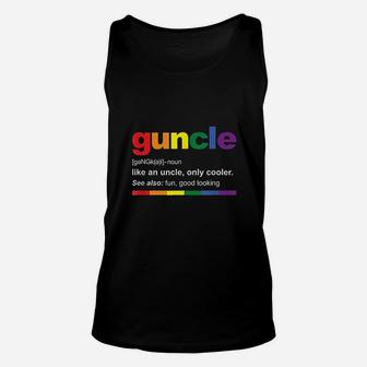 Guncle Definition Rainbow Funny Gift For Gay Uncle Unisex Tank Top - Thegiftio UK