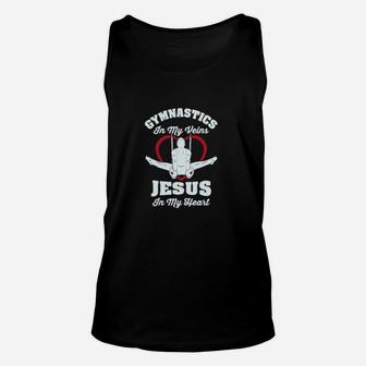Gymnastics In My Veins Jesus In My Heart Unisex Tank Top - Monsterry