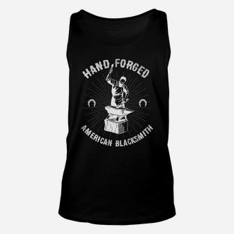 Hand Forged Tee Blacksmith Knifemaker Mens Gift Christmas Unisex Tank Top | Crazezy