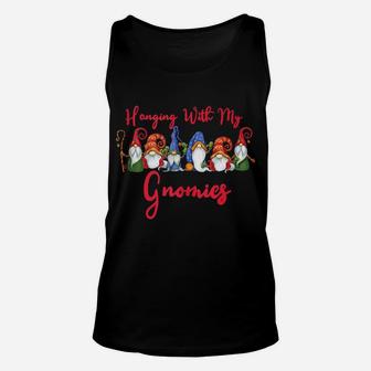 Hanging With My Gnomies Funny Cute Gnome Christmas Gifts Unisex Tank Top | Crazezy UK