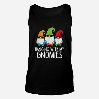 Hanging With My Gnomies Funny Garden Gnome Unisex Tank Top - Thegiftio