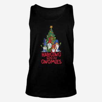 Hanging With My Gnomies Funny Gnome Christmas Lovers Gift Unisex Tank Top | Crazezy