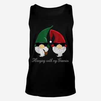 Hanging With My Gnomies Funny Gnome Lovers Gift Tee Unisex Tank Top | Crazezy
