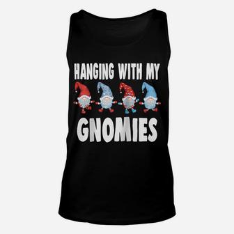 Hanging With My Gnomies Gnome Friend Christmas Lovers Raglan Baseball Tee Unisex Tank Top | Crazezy