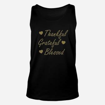 Hankful Grateful Blessed Happy Thanksgiving Day Unisex Tank Top | Crazezy CA