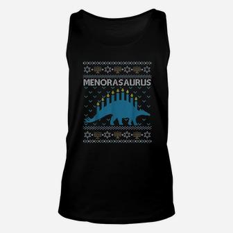 Hanukkah Dinosaur Menorasaurus Unisex Tank Top | Crazezy