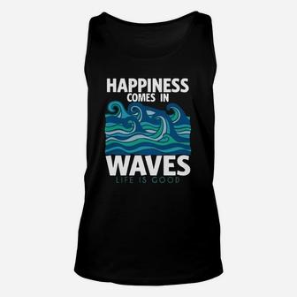 Happiness Comes In Waves Unisex Tank Top - Thegiftio UK
