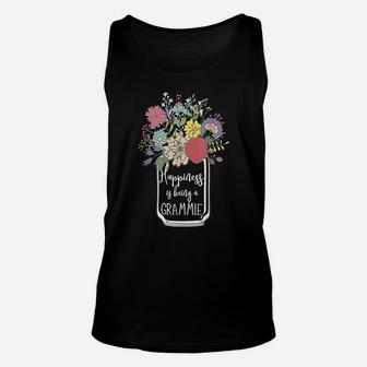 Happiness Is Being A Grammie Flower Unisex Tank Top | Crazezy AU