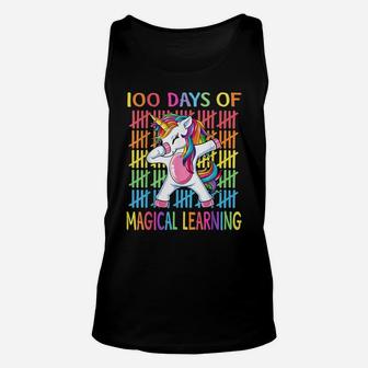 Happy 100 Days Of School Magical Learning Shirt Unicorn Gift Unisex Tank Top | Crazezy