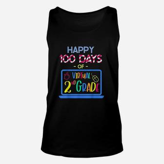 Happy 100 Days Of Virtual Second Grade 100th Day Of School Unisex Tank Top - Thegiftio UK