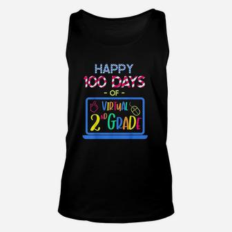 Happy 100 Days Of Virtual Second Grade 100th Day Of School Unisex Tank Top - Thegiftio UK