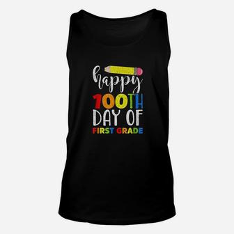Happy 100th Day Of First Grade Colorful Pencil 100 Days Of School Unisex Tank Top - Seseable