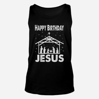 Happy Birthday Jesus Nativity Jesus Christian Christmas Unisex Tank Top | Crazezy