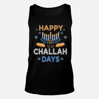 Happy Challah Days Hanukkah Holiday Bread Celebrate Season Unisex Tank Top - Monsterry