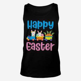 Happy Easter Bunny Rabbit Egg Hunting Train Lover Unisex Tank Top | Crazezy DE