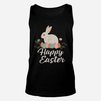 Happy Easter Bunny Tee Gift Easter Egg Nest Flower Tee Unisex Tank Top | Crazezy AU