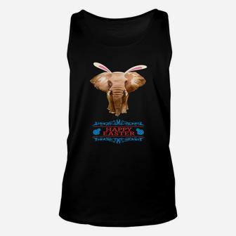Happy Easter Elephant Bunny Ears Elephant Unisex Tank Top - Thegiftio UK