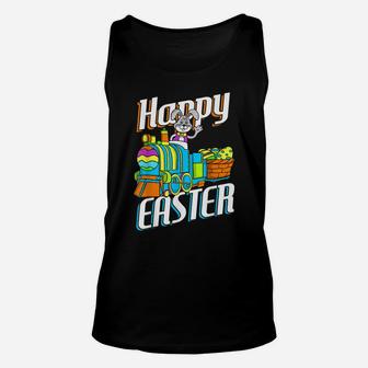 Happy Easter Rabbit Bunny Egg Hunting Train Basket Gift Unisex Tank Top | Crazezy DE