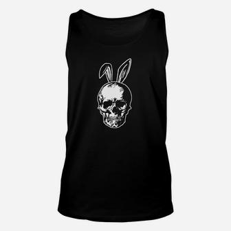 Happy Easter Skull With Bunny Ears Ironic Unisex Tank Top - Thegiftio UK