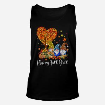 Happy Fall Y'all Gnome Leopard Pumpkin Funny Autumn Gnomes Unisex Tank Top | Crazezy
