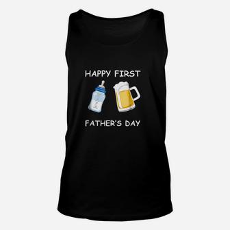 Happy First Fathers Day Unisex Tank Top | Crazezy