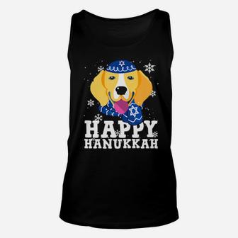Happy Hanukkah Beagle Dog Funny Ugly Xmas Unisex Tank Top - Monsterry