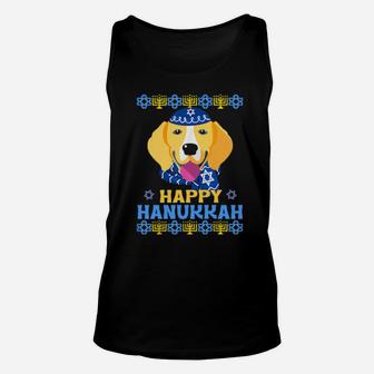 Happy Hanukkah Beagle Dog Ugly Xmas Unisex Tank Top - Monsterry