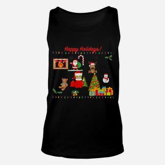 Happy Holidays Merry Christmas Shirt To Enjoy The Holidays Unisex Tank Top | Crazezy CA