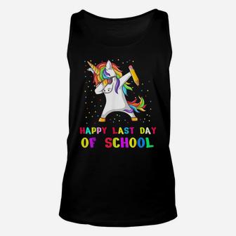 Happy Last Day Of School Teacher Student Grad Unicorn Shirt Unisex Tank Top | Crazezy