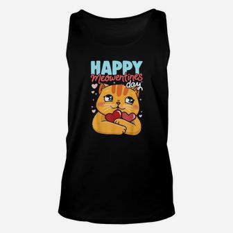Happy Meowentines Day Cat Valentines Day Heart Cats Unisex Tank Top - Monsterry