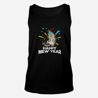 Happy Mew Year Funny New Year Cat Lovers Pun Unisex Tank Top | Crazezy CA