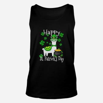 Happy St Patricks Day Llama Lucky Gift Unisex Tank Top - Thegiftio UK