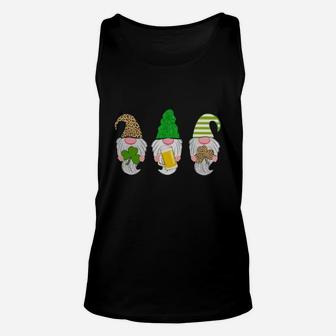 Happy St Patrick’s Day Three Gnomes Shamrock Beer Shirt Unisex Tank Top - Thegiftio UK