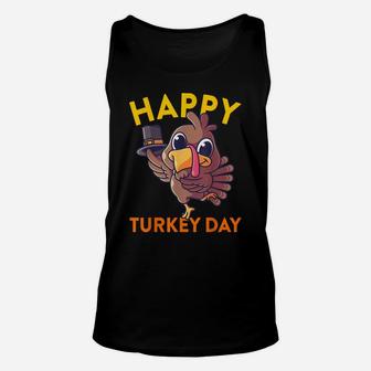 Happy Turkey Day Funny Little Pilgrim Thanksgiving Gift Unisex Tank Top | Crazezy UK