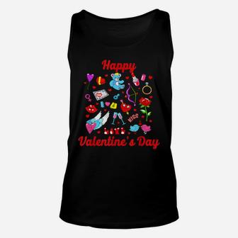 Happy Valentine Day Couple, For Unisex Tank Top - Monsterry CA