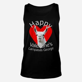 Happy Valentines Lampasas George The Llama Unisex Tank Top - Monsterry