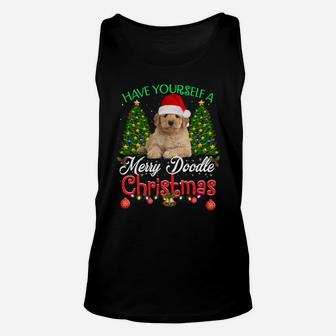 Have Yourself A Merry Doodle Christmas Goldendoodle Dog Love Unisex Tank Top | Crazezy DE