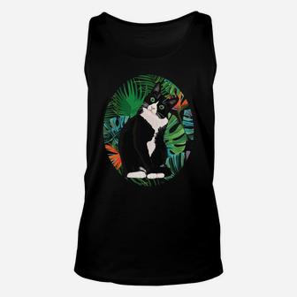 Hawaiian Tshirt Tuxedo Cat Tropical Gift Animal Lovers Sweatshirt Unisex Tank Top | Crazezy