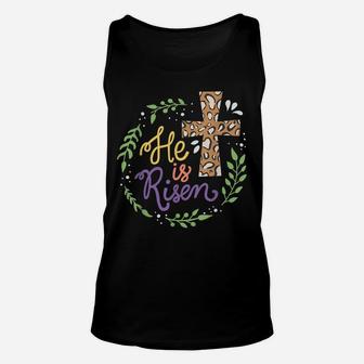 He Is Risen Christian Easter Happy Easter Day Unisex Tank Top | Crazezy CA