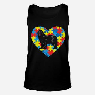 Heart Autism Newfoundland Autism Awareness Valentine Gifts Unisex Tank Top - Monsterry