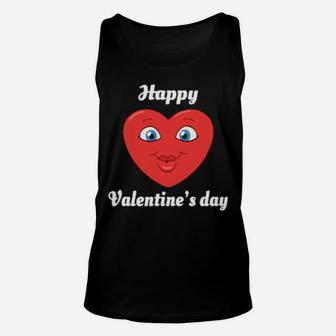 Heart Happy Valentines Day Unisex Tank Top - Monsterry